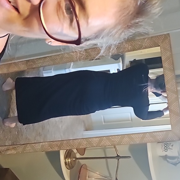 STUNNING LONG SLEEVE LINED CROTCHLESS MAXI TUBE DRESS - Picture 4 of 11